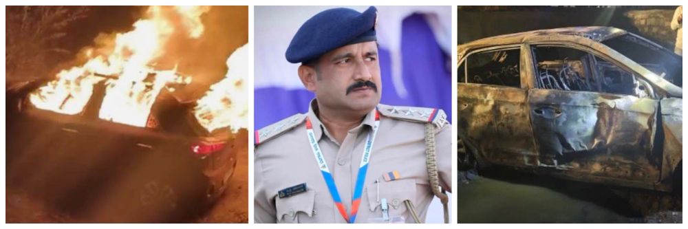 #बेळगाव बैलहोंगलचे माजी CPI ठार; कार जळाली;