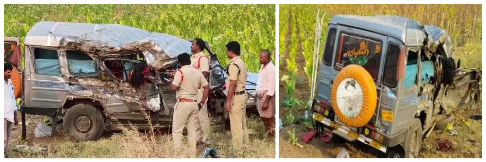 belgaum-news-3-killed-in-lorry-jeep-collision-in-markapuram-202603.jpg | बेळगाव; श्रीशैलहून परतणाऱ्या भाविकांवर काळाचा घाला | तिघांचा जागीच मृत्‍यू | belgaum news | belgavkar बेळगावकर