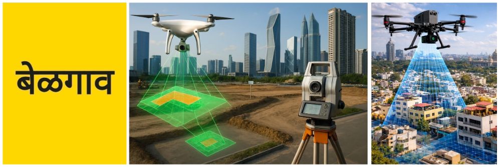 बेळगाव @ कर्नाटक; मिळकतींची मोजणी; 3D ड्रोन तंत्रज्ञान