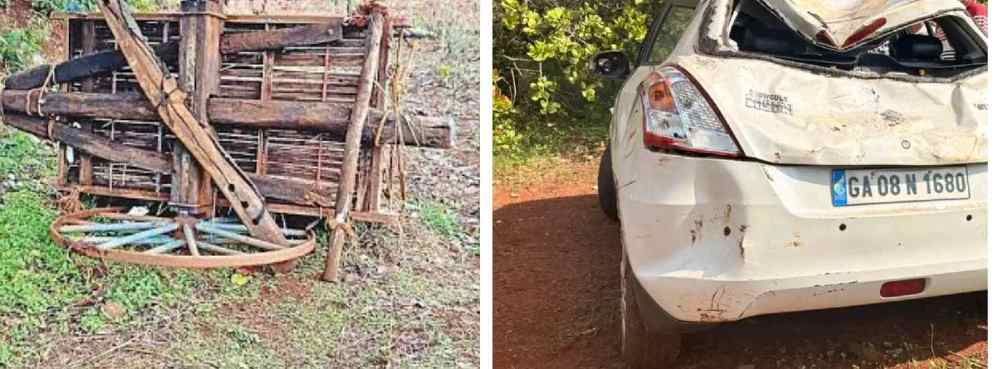 बेळगाव : ट्रॉली उलथवली; बैलगाडी भिरकावली