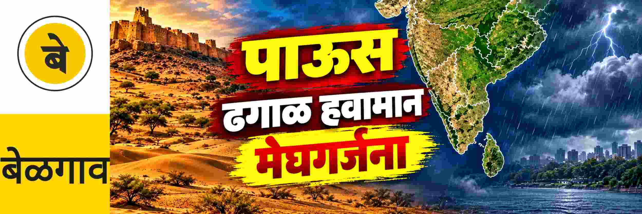 @ बेळगाव; ढगाळ हवामानासह पाऊस;