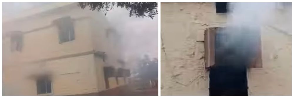 बेळगाव : श्रीपेवाडी हायस्कूलमध्ये आग