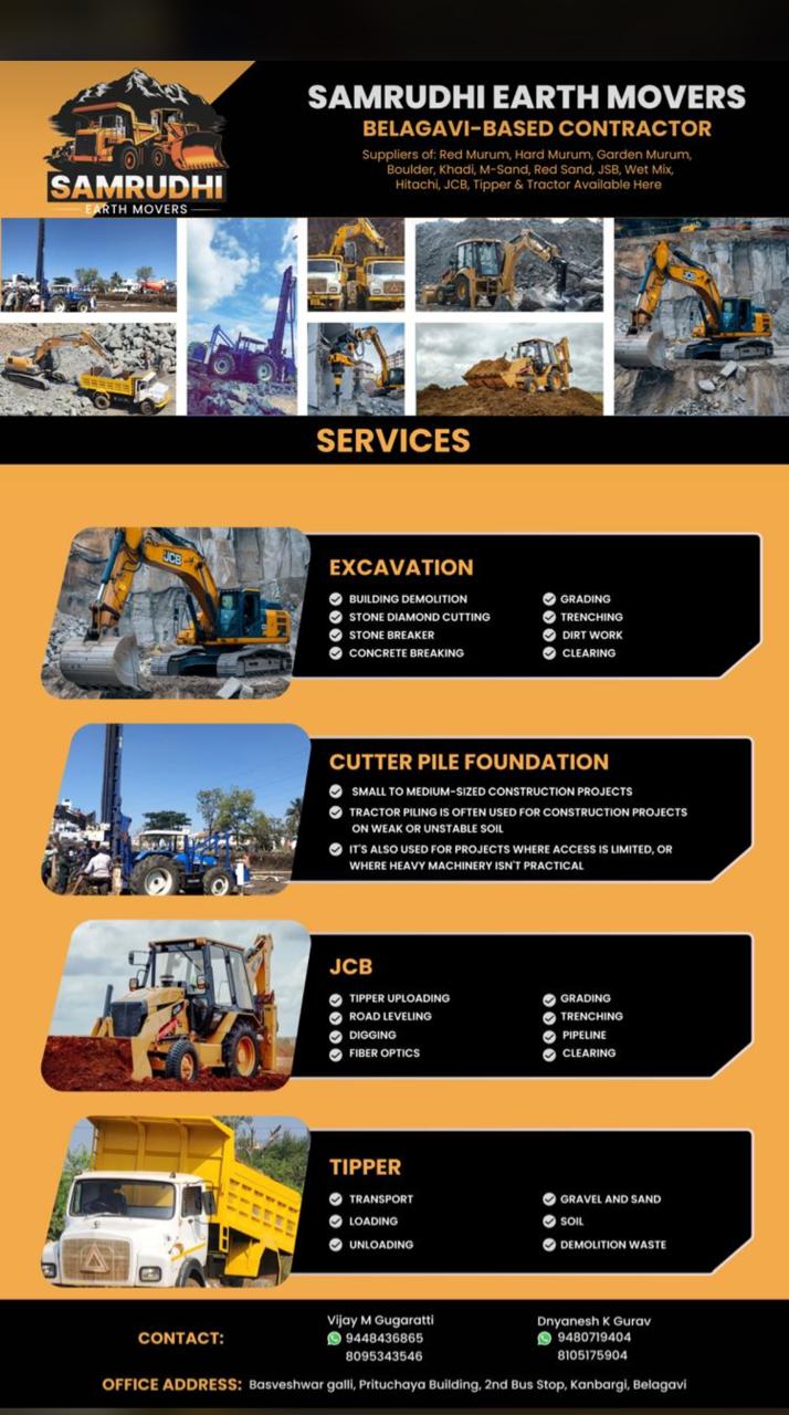 बेळगाव; SAMRUDHI EARTH MOVERS; BELGAUM—BASED CONTRACTOR