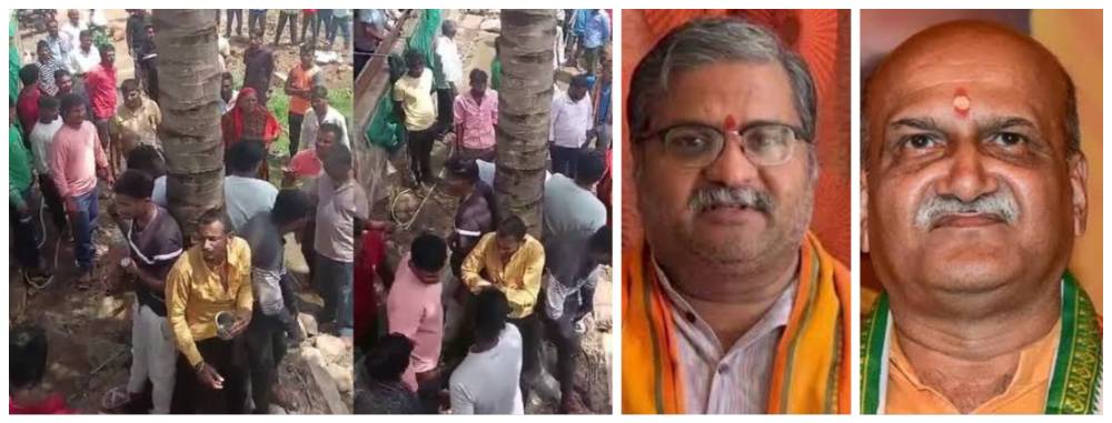 बेळगाव : हुक्केरी बंदचा इशारा : श्रीराम सेनेच्या 5 कार्यकर्त्यांना झाडाला बांधून मारहाण #गोरक्षक @इंगळी Watch Video