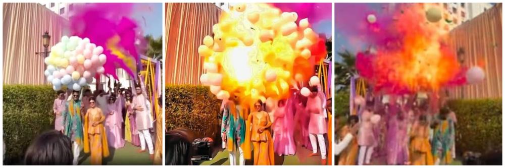 Watch Video : हळदीचा विधी सुरु असताना हायड्रोजन फुग्यांचा धमाका