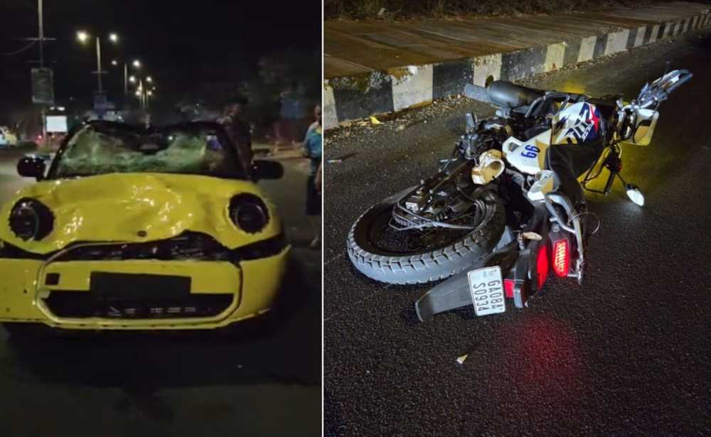 businessman-son-crashes-mini-cooper-into-bike-goa-hotel-employee-killed-bizmans-son-crashes-mini-cooper-into-two-wheeler-dona-paula-towards-bambolim-202604.jpg | गोव्याच्या रस्त्यावर 'रिच किड'चा सैतानी वेग; दुचाकीला धडक, 50 फूट लांब फेकली; | belgaum news | belgavkar बेळगावकर