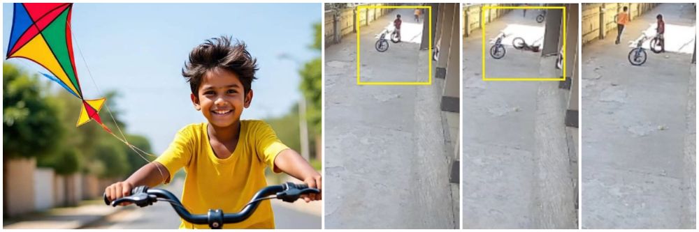 Viral Video : थरकाप उडवणारे दृश्य; सायकल मारताना मांजा गळ्यात अडकला;