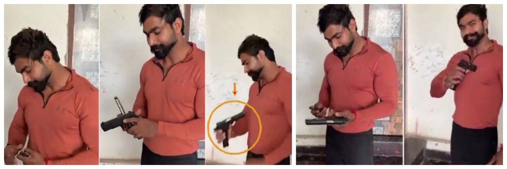 ऑन कॅमेरा बंदुकीसोबत स्टंटबाजी; Watch Video