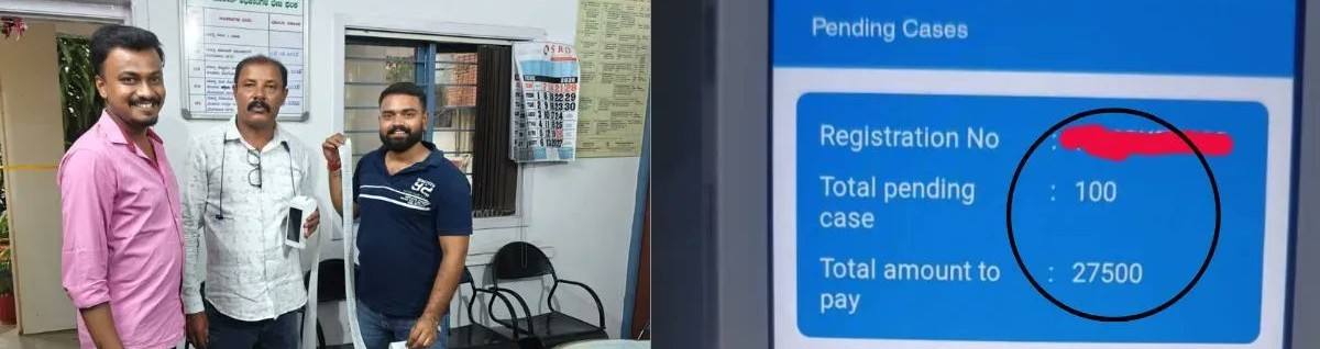 karnataka-news-bengaluru-traffic-100-challans-discount-paid-a-fine-of-100-receipts-at-once-break-traffic-rules-bengaluru-biker-clears-100-traffic-violation-cases-biker-clears-100-traffic-violation-cas-202606.jpg | @ कर्नाटक; काय खतरनाक डिस्काऊंट मिळाला; 100 पावत्यांचा दंड एकाच वेळी भरला; | belgaum news | belgavkar बेळगावकर