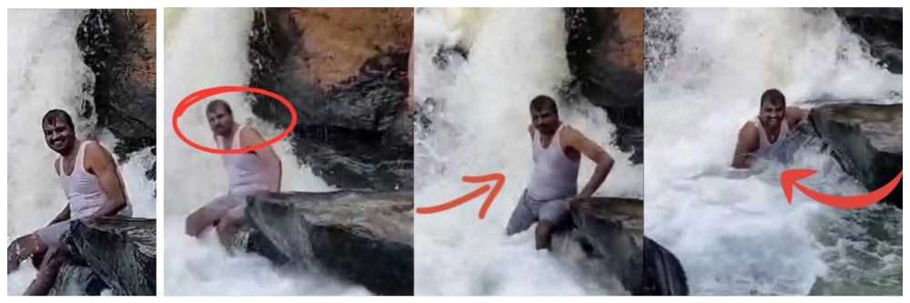 कर्नाटक : फोटो—व्हिडिओ काढताना धबधब्यात कोसळला मॅनेजर