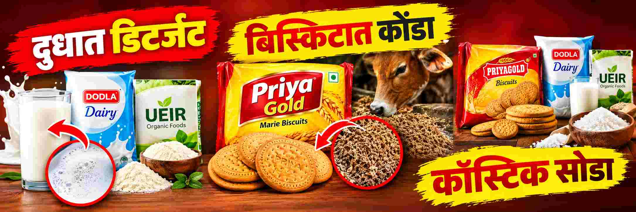 आरोग्याशी खेळ; दुधात डिटर्जंट, बिस्किटात कोंडा;