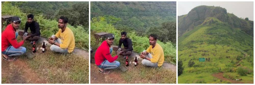 रायरेश्वर किल्ल्यावर दारु पार्टी;