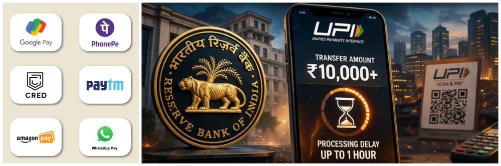 UPI वरुन 10000 रुपये पाठवल्यास 1 तास वाट पाहावी लागणार;