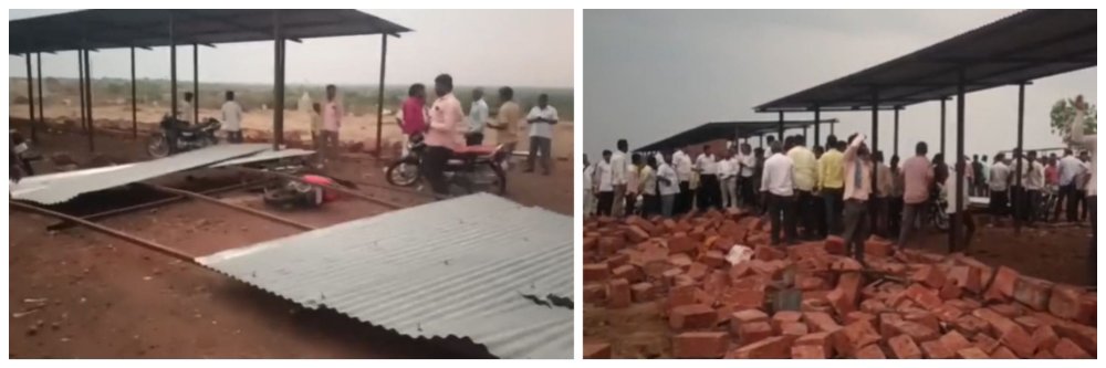 वादळी वाऱ्यामुळं भिंत कोसळली; देवीची जत्रा : तुफान वारा सुटला अन् देवीचं दर्शन ठरलं अखेरचं