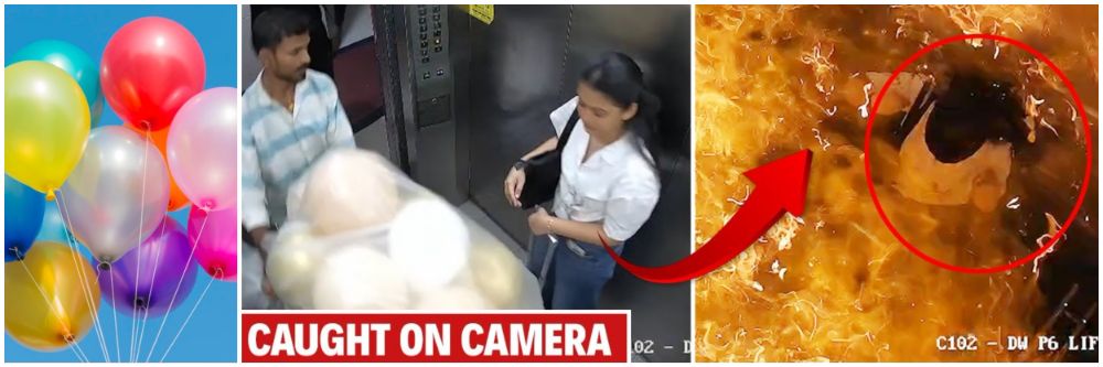 'बर्थडे पार्टी'साठी गॅस फुगे; लिफ्टमधून फुगे नेताना 3 सेकंदात भयंकर घडलं : VIDEO